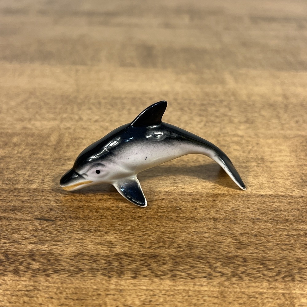 DOLPHIN Vintage Miniature‎ Bone China Figurine Japan Marine 2.5"